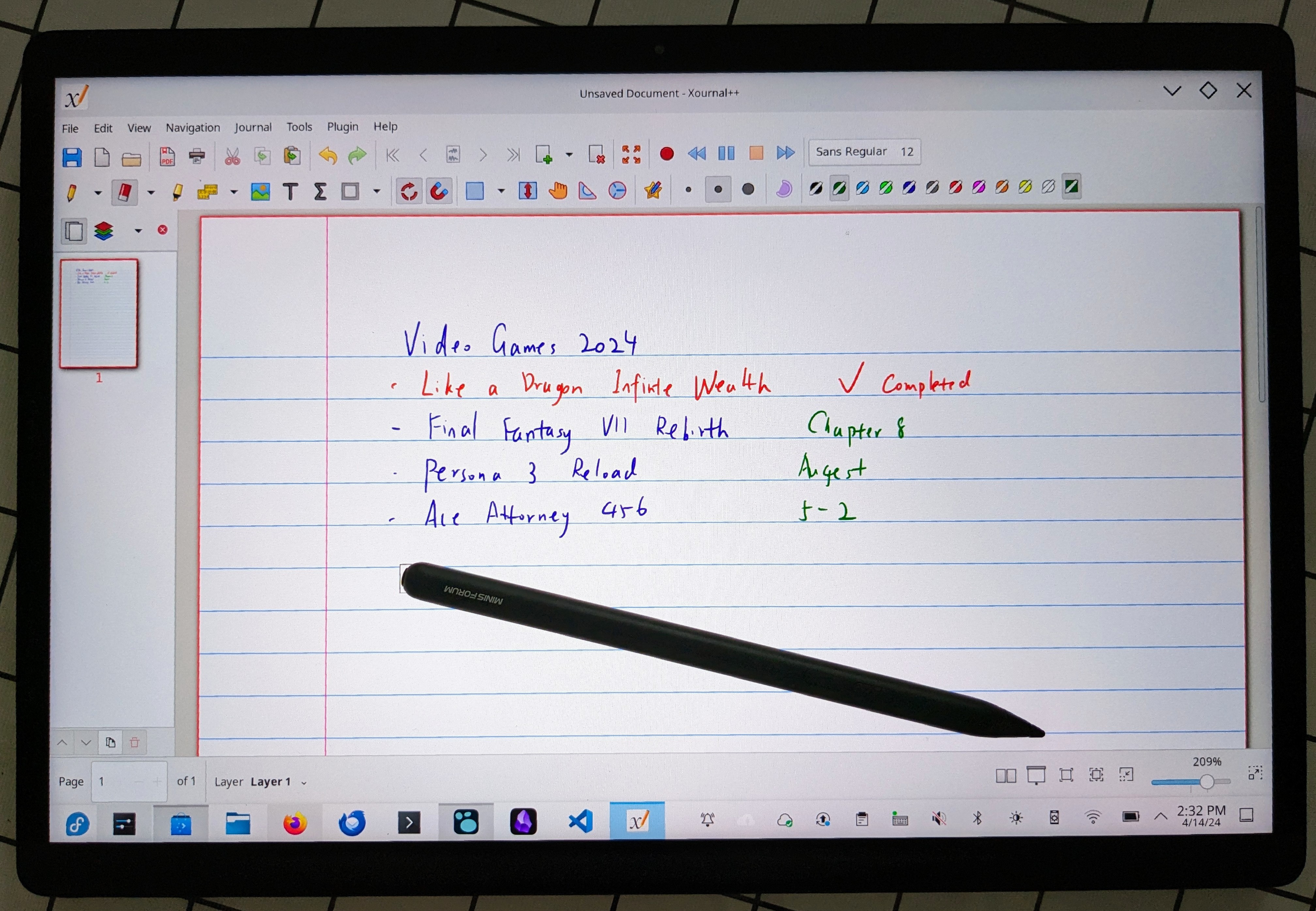 KDE Tablet Mode and Handwritten Notes in Xournal++
